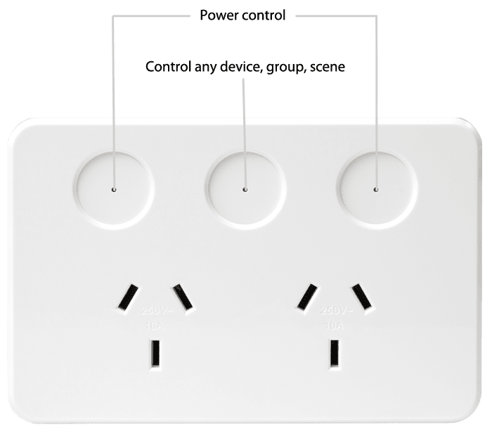 PIXIE smart double power points comes with extra button - Multifunction control of any PIXIE smart home devices
