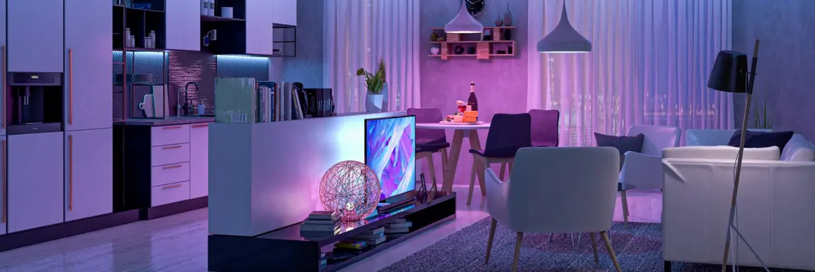 PIXIE LED strip lighting installed across multiple rooms