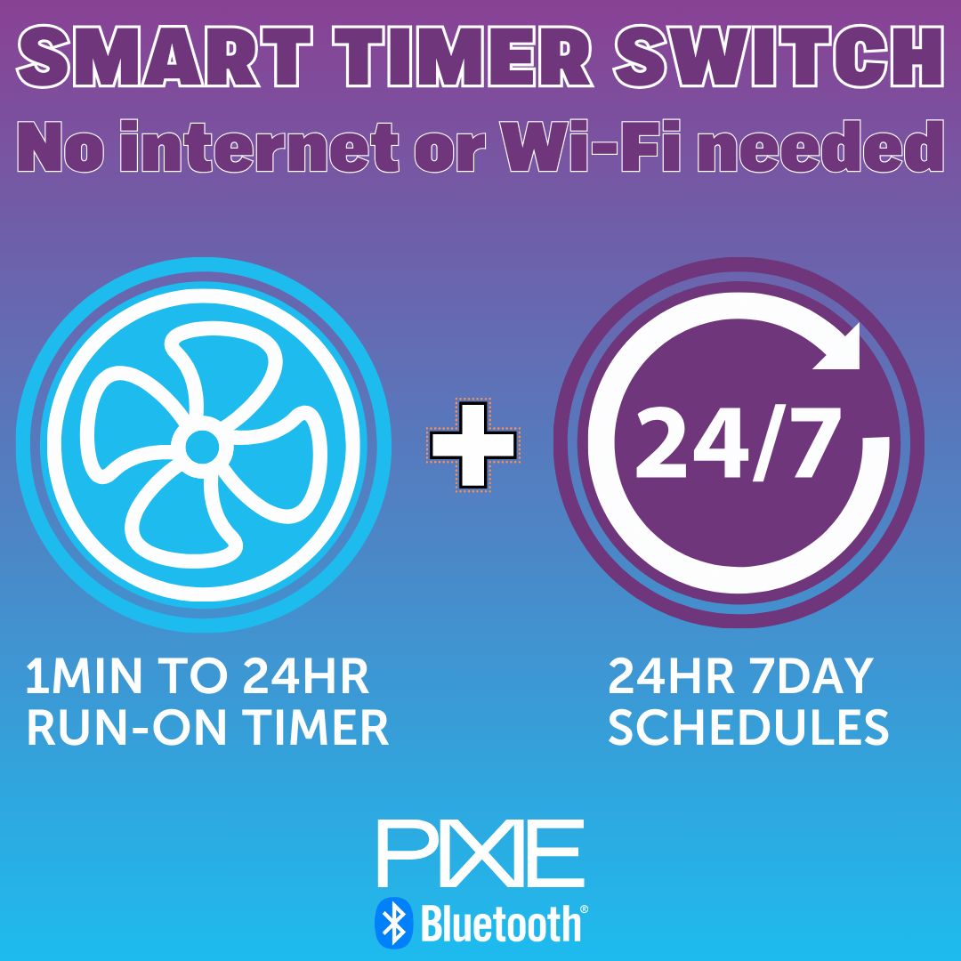 Smart Home Savers |Smart Exhaust Fan Run-On Timer Switch | PIXIE Home Automation